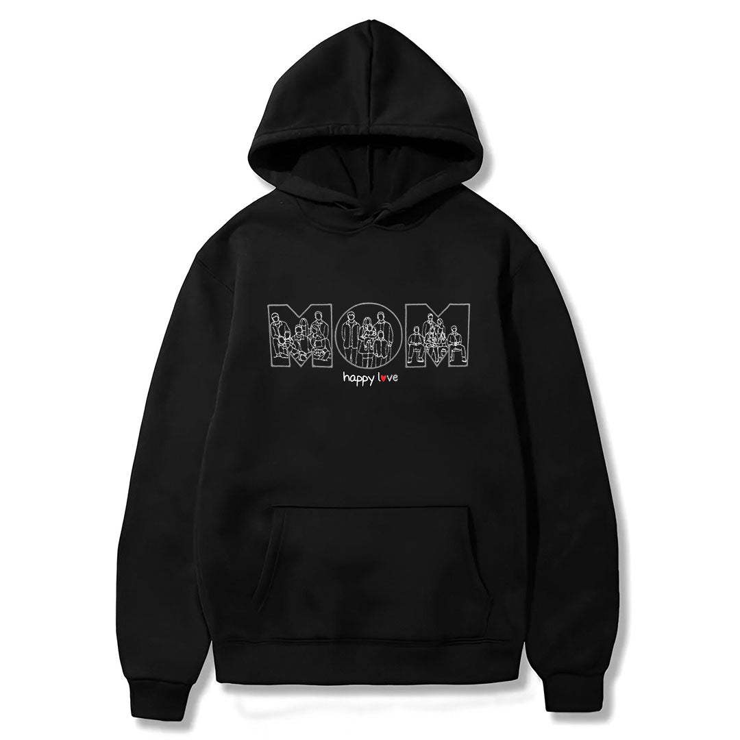 "Mom" Embroidered Hoodie