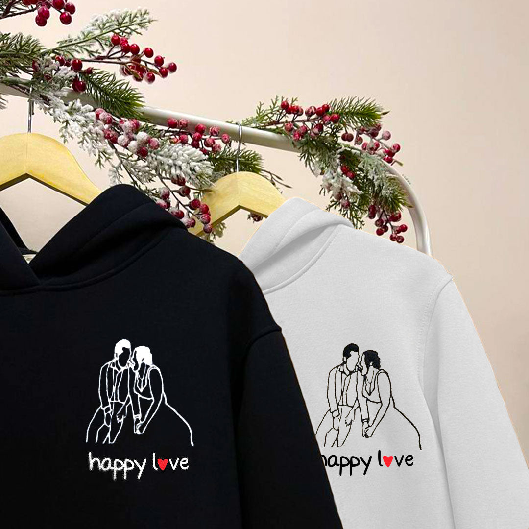 Couple Embroidered Hoodie